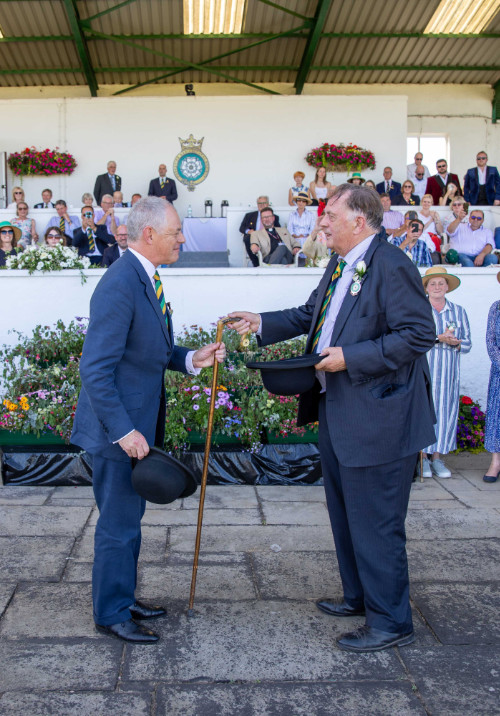 YAS President Geoff Brown MBE handing over to Nick Lane-Fox