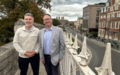 The Mayor of York and North Yorkshire, David Skaith, pictured on the left, who yesterday chaired the first meeting of the York and North Yorkshire Local Visitor Economy Partnership’s board, with Paul Szomoru, the regional development lead at VisitEngland, on the city walls in York.