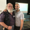 Cllr Arnold Warneken chatting to Zack Polanski at a conference in Selby