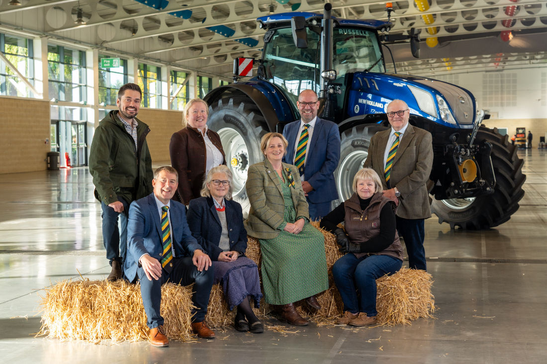 Joe Seels (Chair of Future Farmers of Yorkshire), Paul Russell (YAS Chair), Davina Fillingham (member of the Farmer Scientist Network), Tango Fawcett (Chair of Yorkshire Food, Farming and Rural Network), Rachel Coates (Show Director of the Great Yorkshire Show), Alllister Nixon (YAS CEO), Jill Gray (Chair of Yorkshire Rural Support Network), Stephen Crabtree (Chair of YAS Charitable Activities Committee)