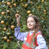 Emily, from Hipperholme Grammar School visiting the orchard at the Great Yorkshire Showground