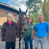 Shaun Freer (left) and his friend Martin Kirby (right), meet Nico with Pam Atkinson