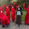 Credit: Ethical Team - Sarah Gibbs of Save Rotary Wood with Extinction Rebellion’s Red Rebels after the planning meeting