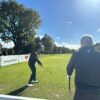 Players teeing off during the Championship at Harrogate Golf Club.