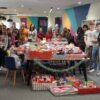 York College staff, students and representatives from The Island York with the hampers on campus