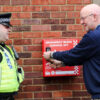 PC Paul Mushens, of North Yorkshire Police, is shown the Daniel Baird Foundation #controlthebleed kit by North Yorkshire Council’s community safety officer, Philip Wright, in the Market Place, Thirsk