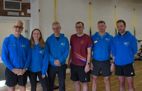 Tom Gordon MP (centre) with members of the Active Against Cancer team