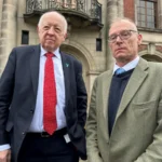 North Yorkshire Council’s leader, Cllr Carl Les, pictured left, and the authority’s deputy leader, Cllr Gareth Dadd, outside County Hall in Northallerton today. Both voted against plans to reduce funding by £20 million from the council’s highways budget.