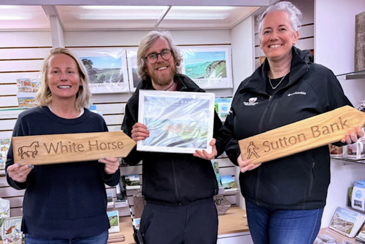 Jackie Crozier, Managing Director Little BirdMade, Chris Pye, Manager Sutton Bank National Park Centre and Rachael Launchbury, Retail Manager - North York Moors National Park Authority