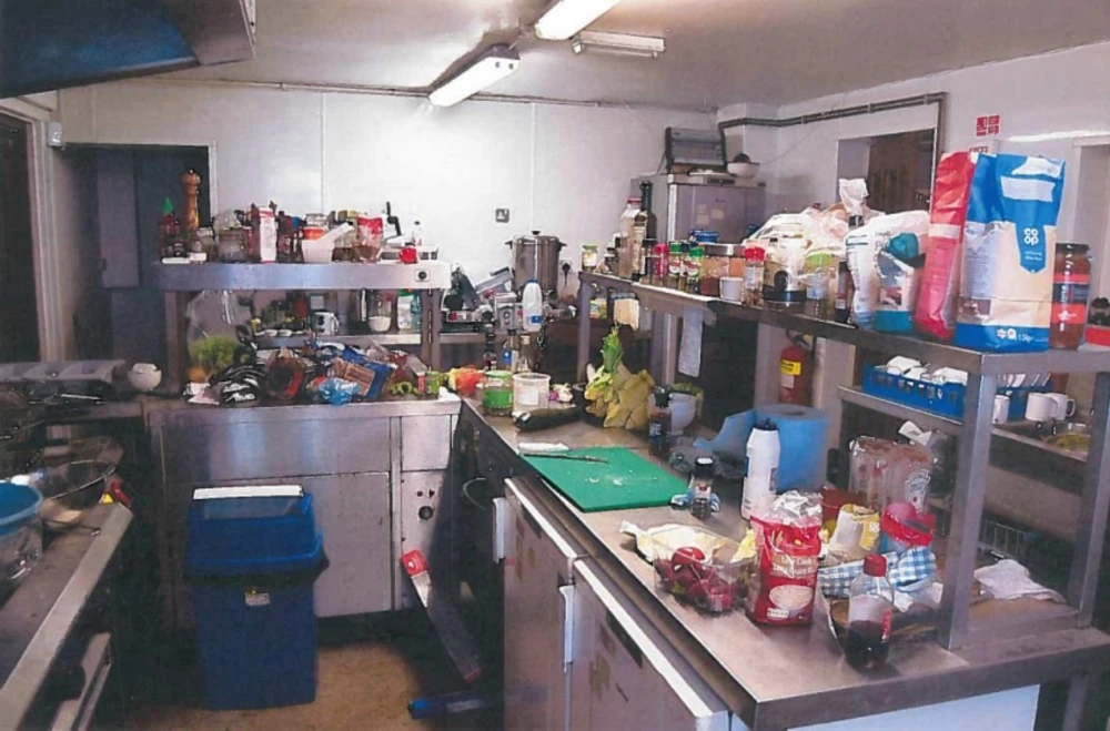 The kitchen of the Station Hotel in Pickering seen in photos taken in 2018. Former hotelier, Angus Baillie, who spent six years evading justice over historic food hygiene offences by living “off grid” in Scotland has finally been sentenced by a court.