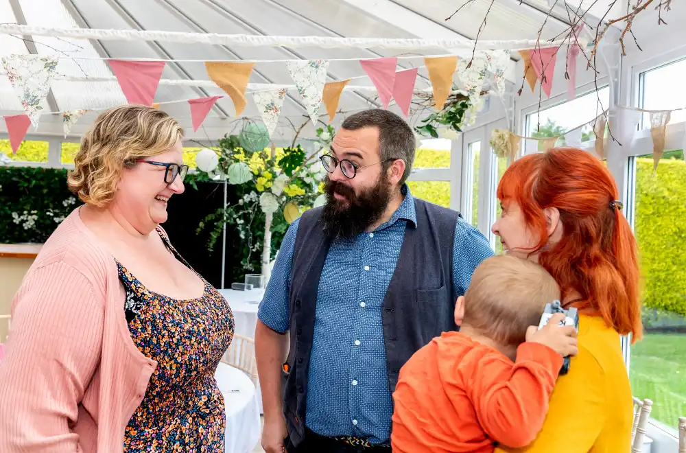 (Left to right) foster carers Ellie Smith, Andrew Clarkson and Louise Manning