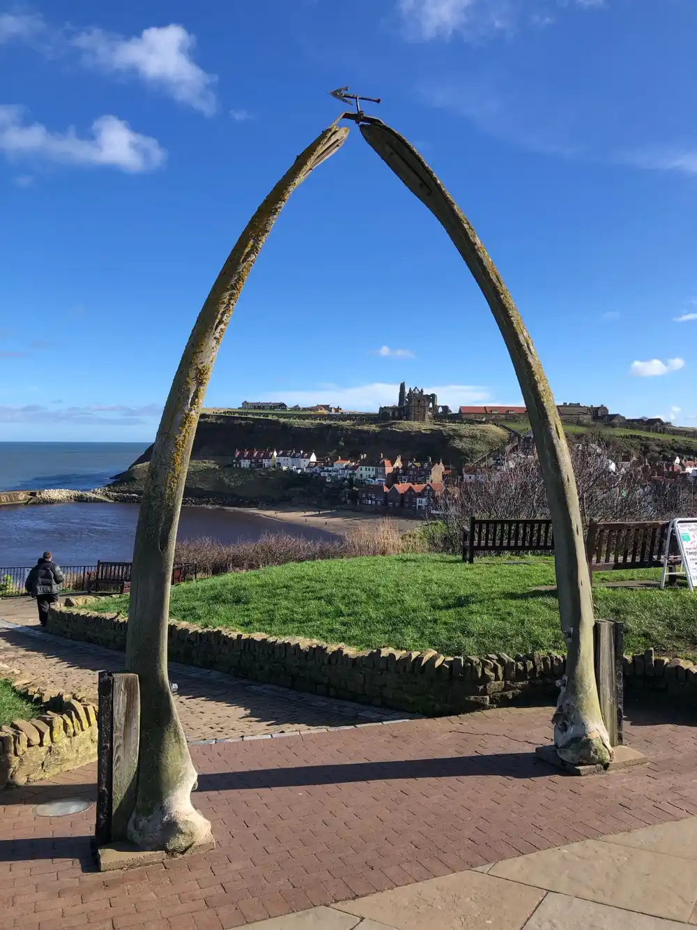 The current Whitby whale bone arch on West Cliff, which is due to be replaced with a new bronze replica to help to preserve the town’s maritime heritage for generations to come