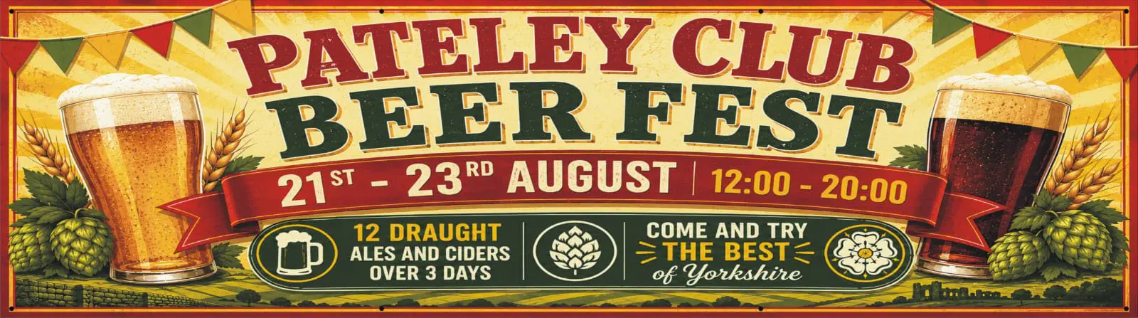 The first Pateley Club Beer Festival will take place from 21-23 August, marking another step in the club's exciting progression as a local community space, offering new and exciting events to members and visitors alike.