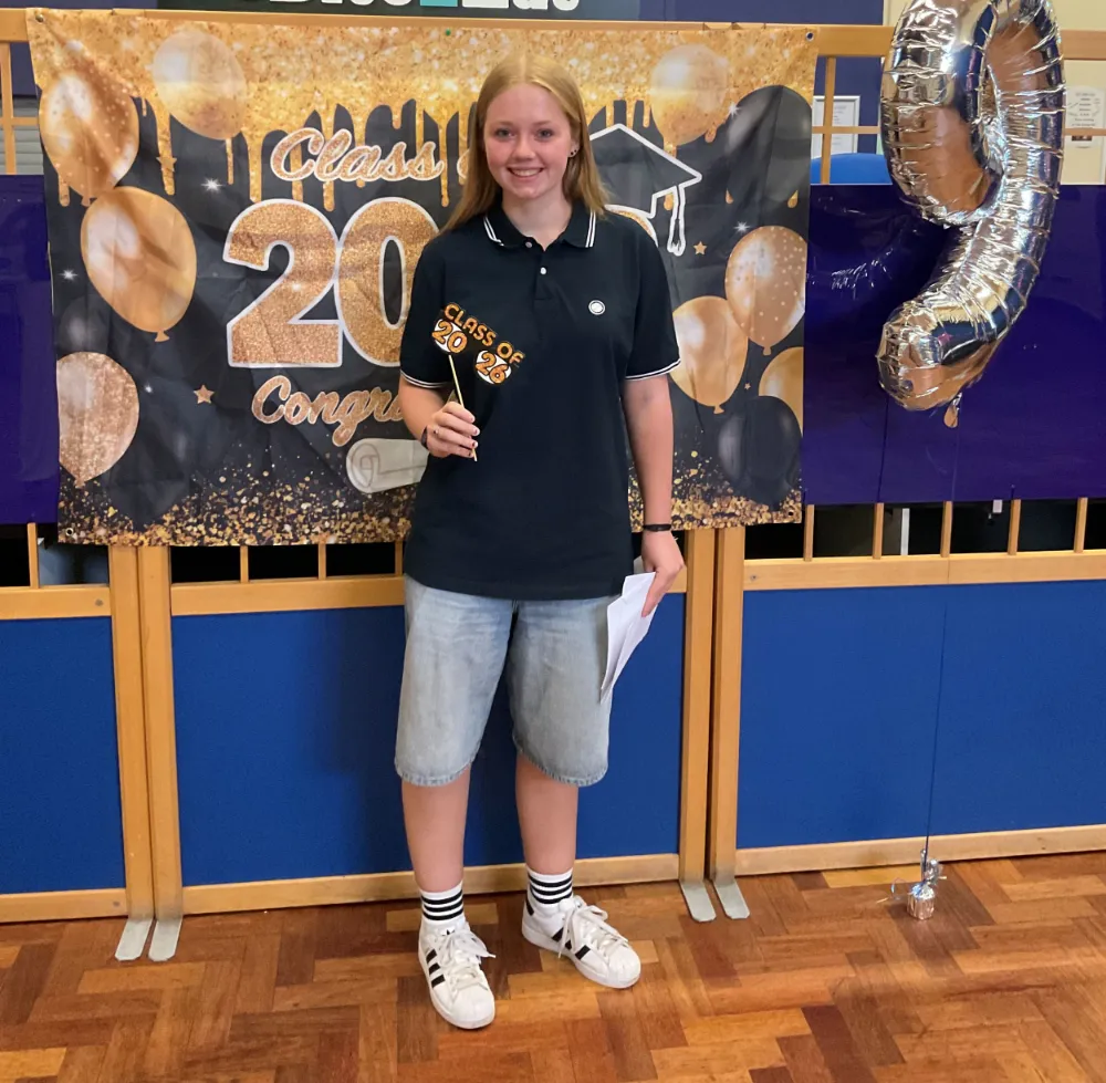 Boroughbridge High School pupil Phoebe Addison achieved ten GCSEs including three grade 9s and four grade 8s