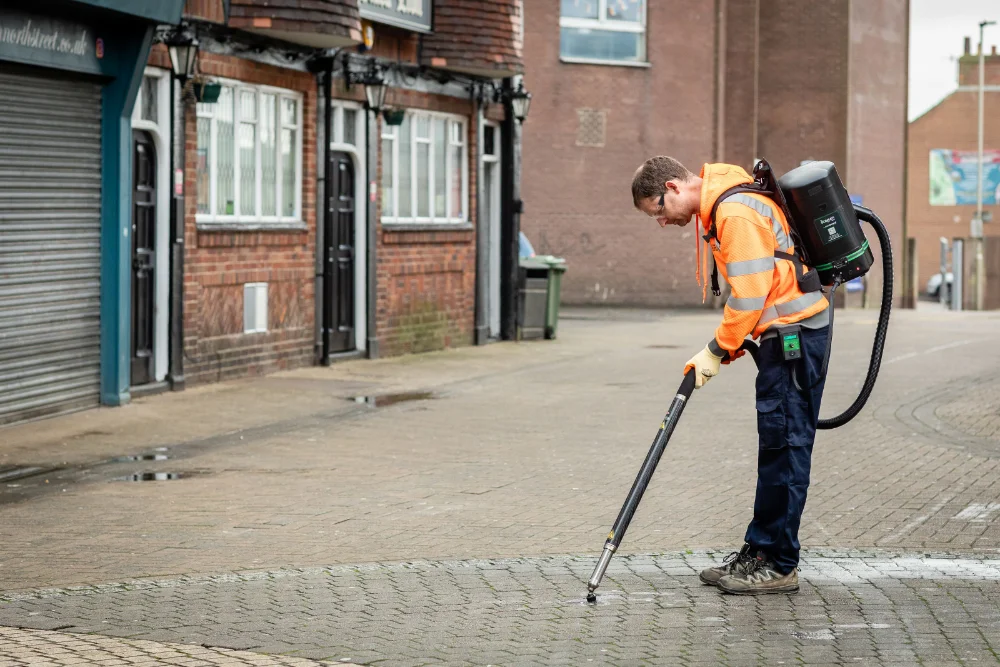 Specialist equipment is used in town centres across North Yorkshire to remove chewing gum from the streets