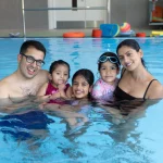 Martin House family (from left) Asad, Ava, Maya, Maysa and Mehreen Rehman in the new hydrotherapy pool at the hospice