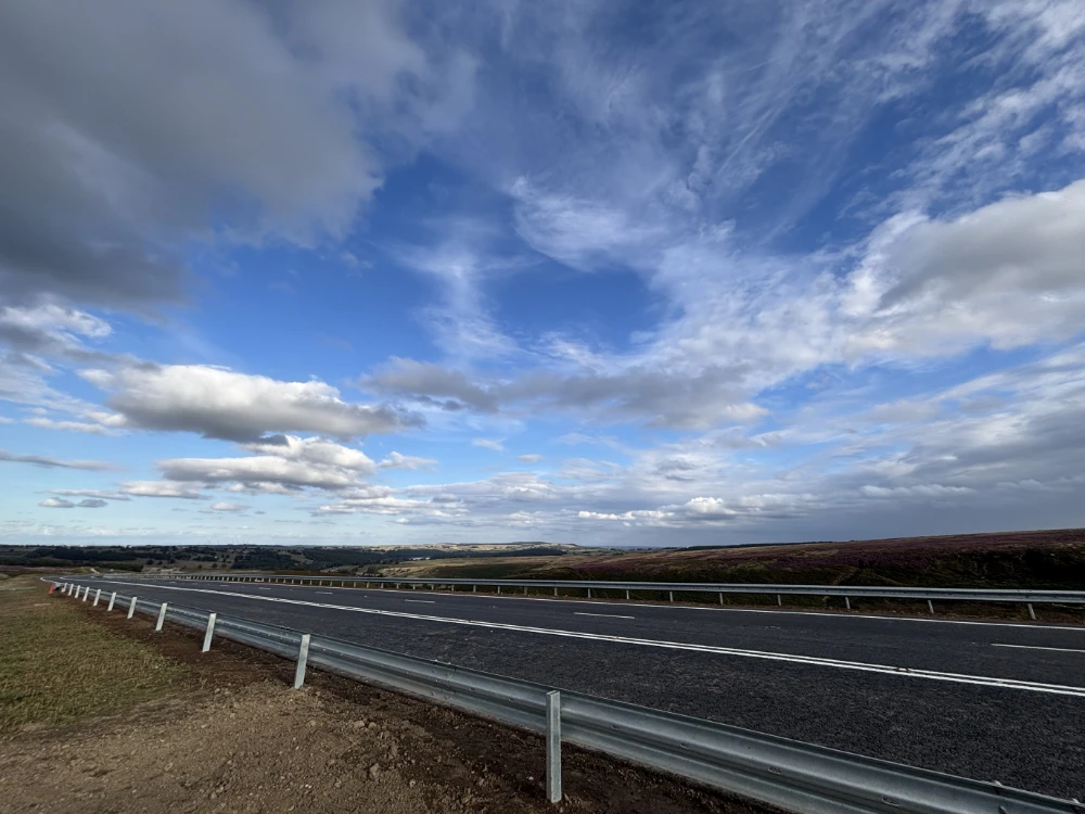 Part of the new stretch of the A59 at Kex Gill which has opened to traffic today (Tuesday, August 25). The realignment of a section of the road repeatedly affected by landslips is the largest highways project ever undertaken by North Yorkshire Council.
