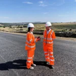 A regional engineer at Sisk Infrastructure, Lauren Luck, with North Yorkshire Council’s executive member for highways and transportation, Cllr Malcolm Taylor.