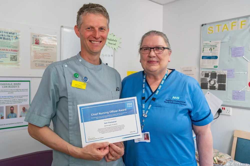 Neil Thompson studied GCSE English while working as a Healthcare Assistant at Harrogate Hospital.v